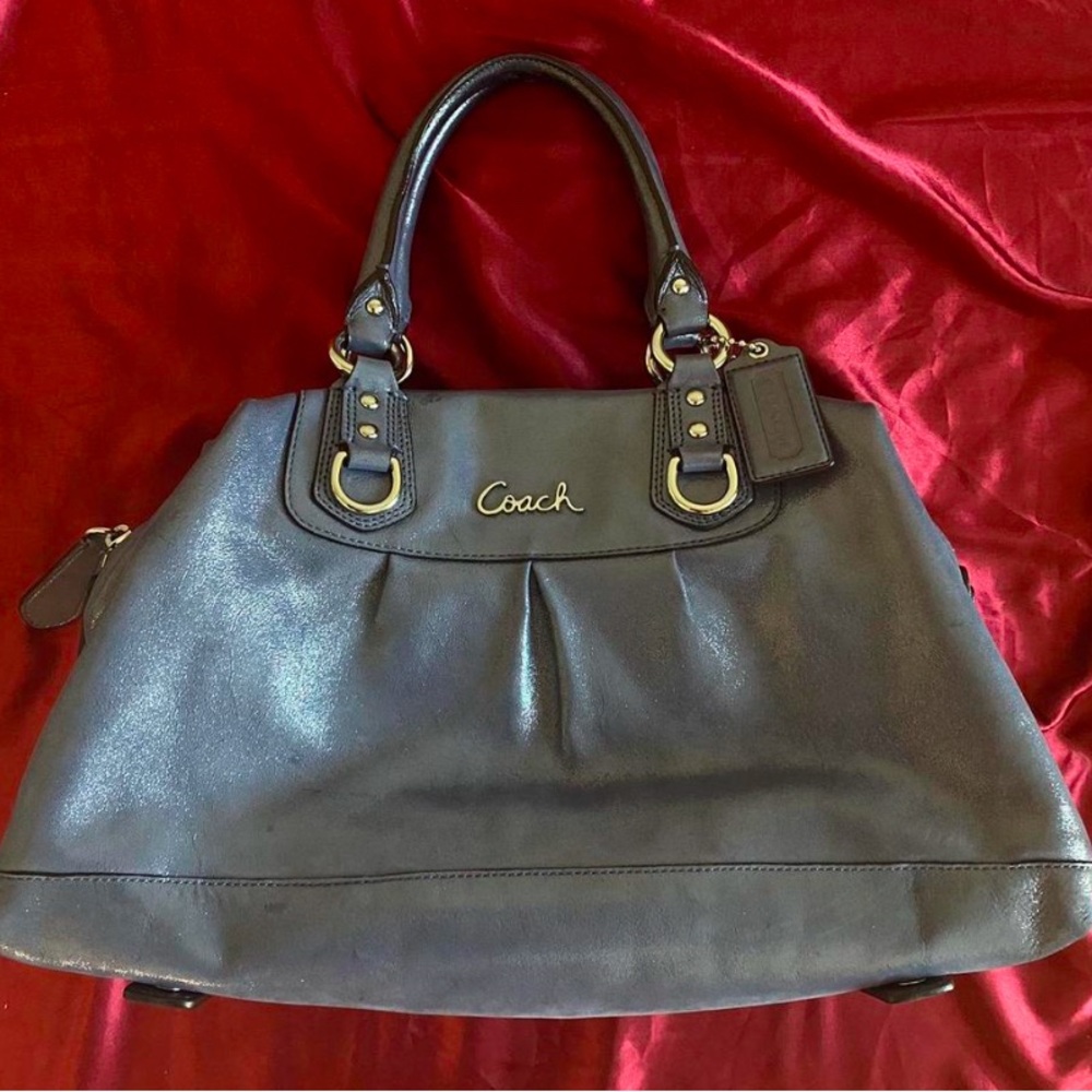 purple Coach Leather Women's Bag